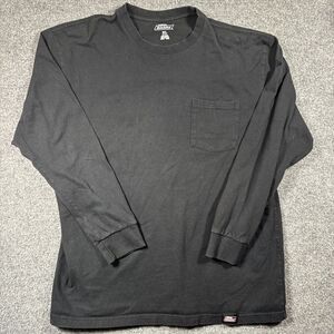 Dickies Men XL Work Wear Long sleeve pocket tshirt‎ Length Black Crew Neck